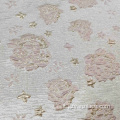 Tessuto jacquard damascato in raso di seta rosa